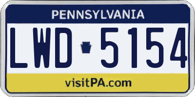 PA license plate LWD5154