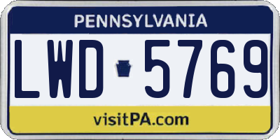 PA license plate LWD5769