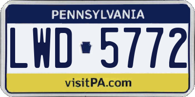 PA license plate LWD5772