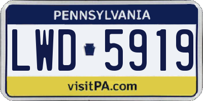 PA license plate LWD5919