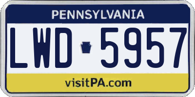PA license plate LWD5957