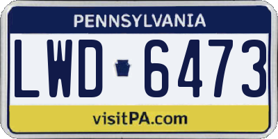 PA license plate LWD6473