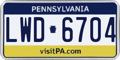 PA license plate LWD6704