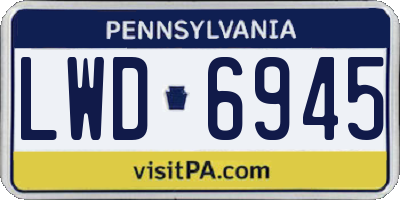 PA license plate LWD6945