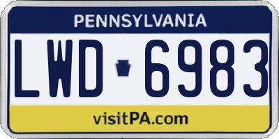 PA license plate LWD6983