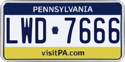 PA license plate LWD7666