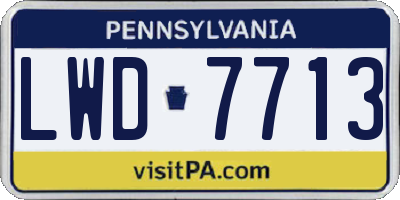PA license plate LWD7713