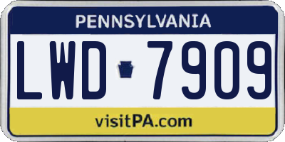 PA license plate LWD7909
