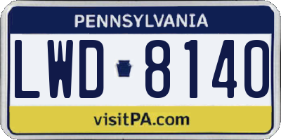PA license plate LWD8140