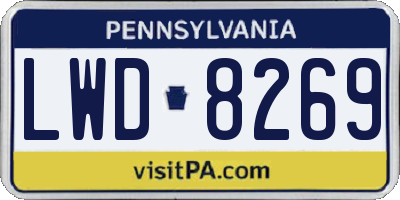 PA license plate LWD8269