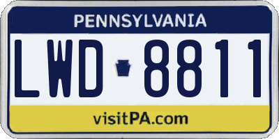 PA license plate LWD8811