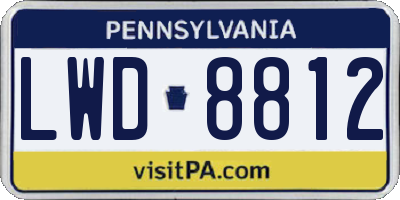PA license plate LWD8812