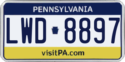 PA license plate LWD8897