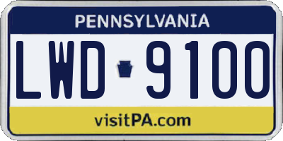 PA license plate LWD9100