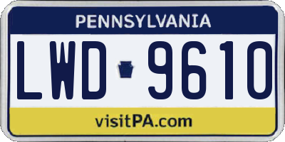 PA license plate LWD9610