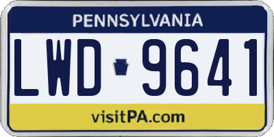 PA license plate LWD9641