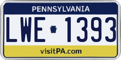 PA license plate LWE1393