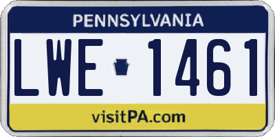 PA license plate LWE1461