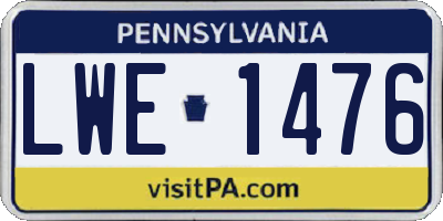 PA license plate LWE1476