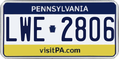 PA license plate LWE2806