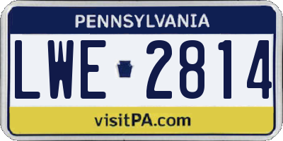 PA license plate LWE2814
