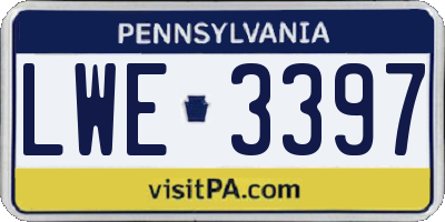 PA license plate LWE3397