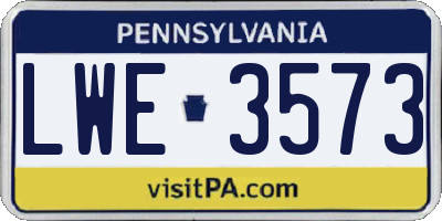 PA license plate LWE3573