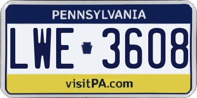 PA license plate LWE3608