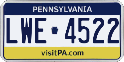 PA license plate LWE4522