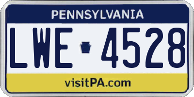 PA license plate LWE4528