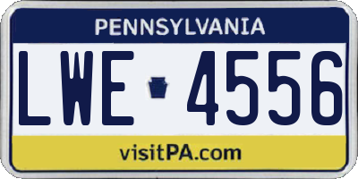 PA license plate LWE4556