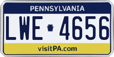 PA license plate LWE4656