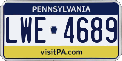 PA license plate LWE4689
