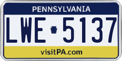 PA license plate LWE5137