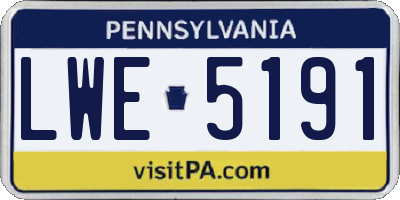 PA license plate LWE5191