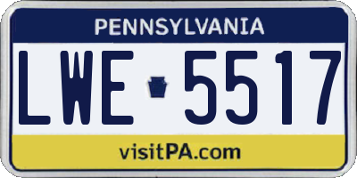PA license plate LWE5517