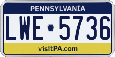 PA license plate LWE5736