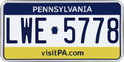 PA license plate LWE5778