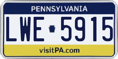 PA license plate LWE5915