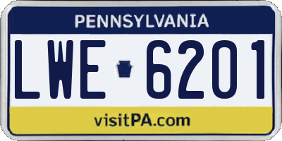 PA license plate LWE6201
