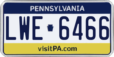 PA license plate LWE6466