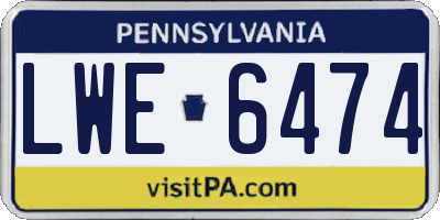 PA license plate LWE6474
