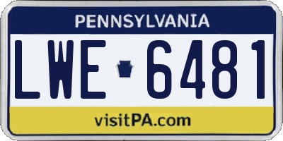 PA license plate LWE6481