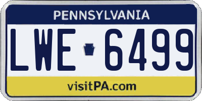 PA license plate LWE6499