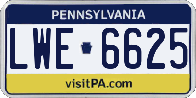 PA license plate LWE6625