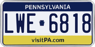 PA license plate LWE6818