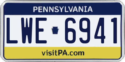 PA license plate LWE6941