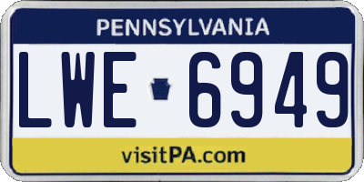 PA license plate LWE6949