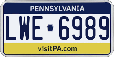 PA license plate LWE6989