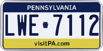 PA license plate LWE7112